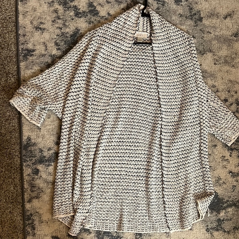 Loft small black and white cardigan lightweight